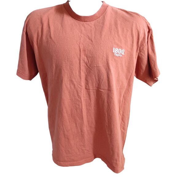 Vintage T-shirt Large 1990's 1800 Tequila Rust Orange Embroidered Logo Cotton - Picture 2 of 5